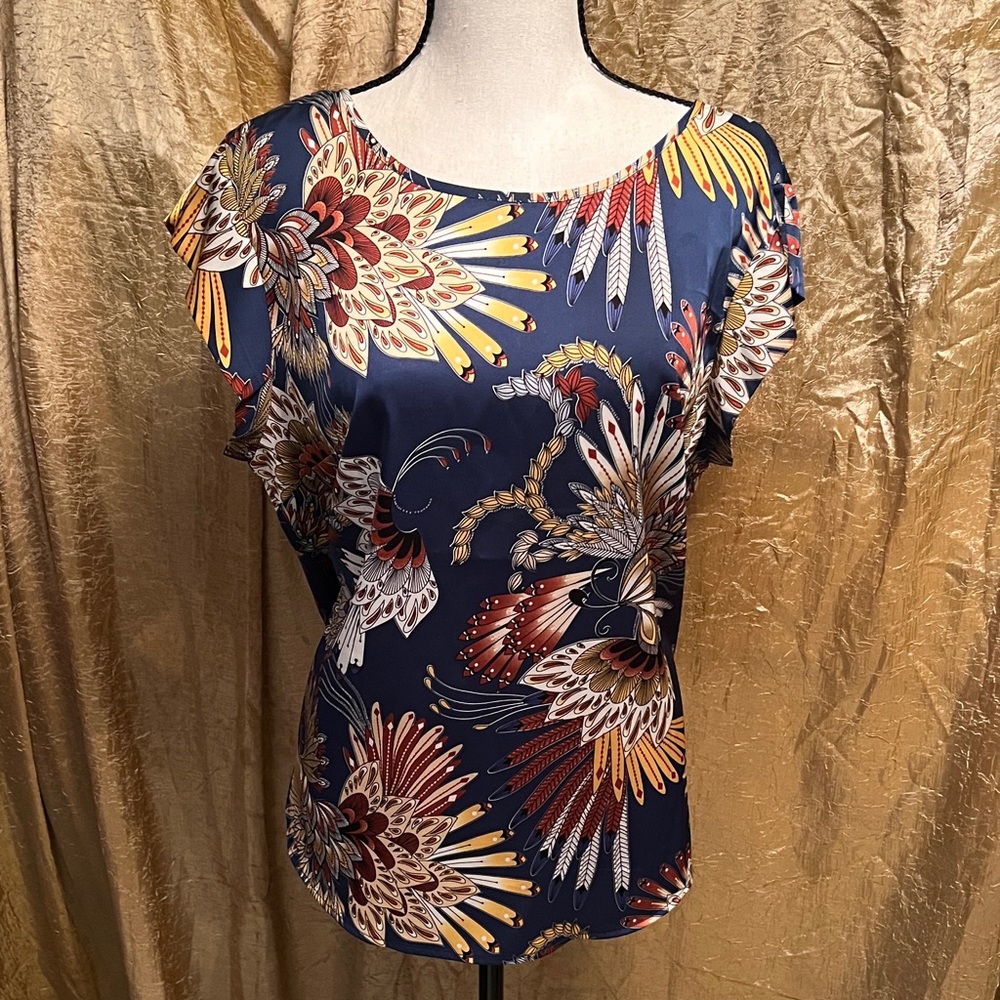 RACHEL Rachel Roy Navy Floral Blouse